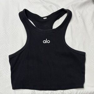 ALO Yoga Black Ribbed Tank Top
